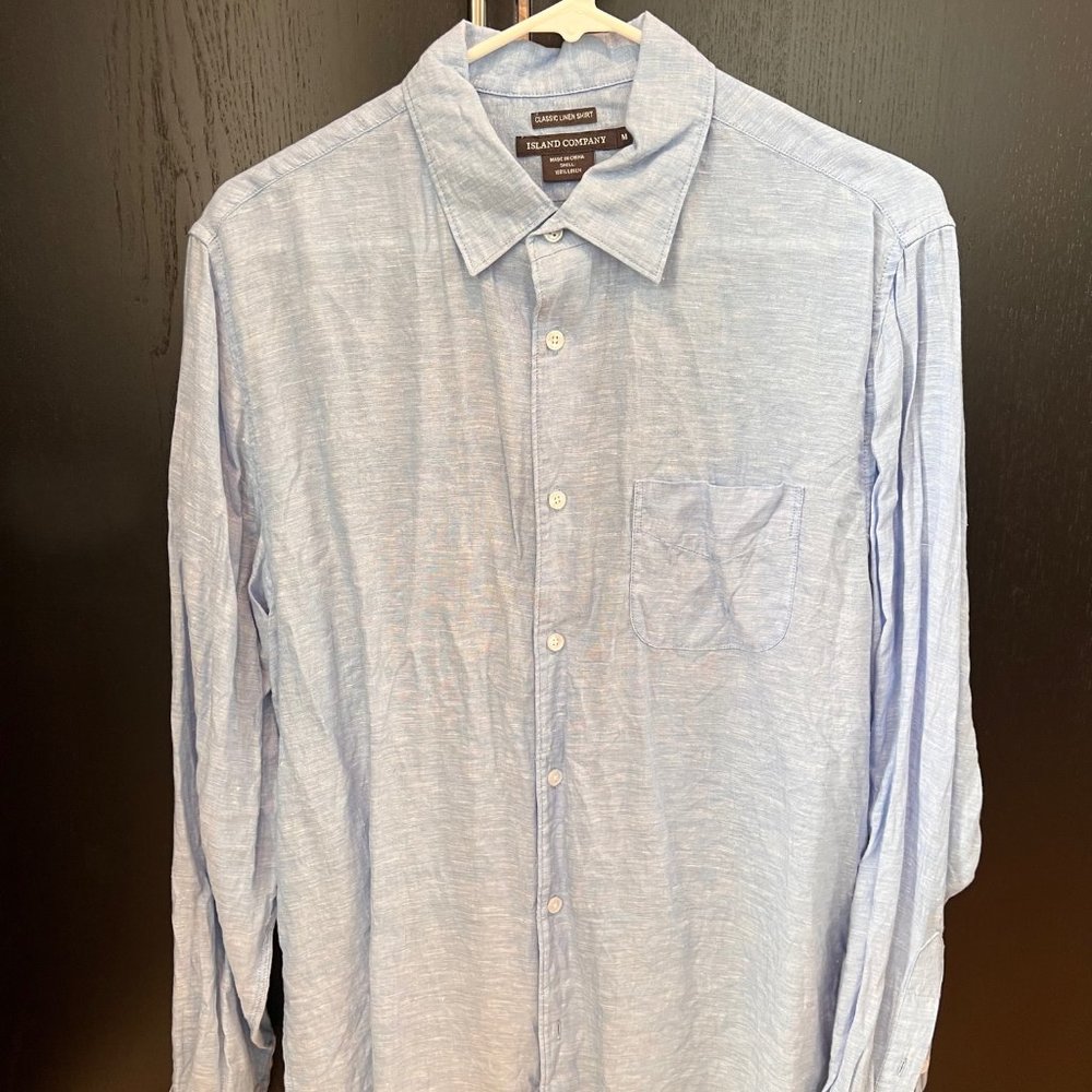 Blue Linen Shirt - Island Company - Medium